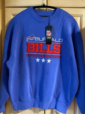 Buffalo Bills Zara / NFL Royal Blue Pullover Sweatshirt women’s size Medium NWT
